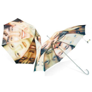 Aluminium human face paper print umbrella