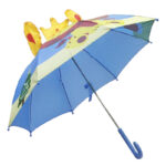 Wholesales manual open stick safety style children ears kids umbrella animal lion cartoon parasol