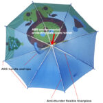 full fiberglass anti-thunder windproof safety ear cartoon umbrella