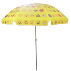 Outdoor 1.8m 190T polyester emoji expression promotion garden beach umbrella