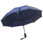 Windproof Travel Umbrellas for Rain - Lightweight, Strong, Compact with & Easy Auto Open/Close Button for Single Hand Use - Double Vented Canopy for Men & Women