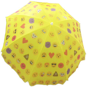 Outdoor 1.8m 190T polyester emoji expression promotion garden beach umbrella