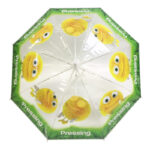 Automatic transparent PVC acrylic cartoon paper print umbrellas windproof environmental protecting EVA paper print parasol
