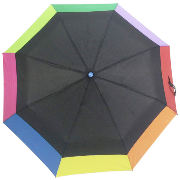 Semi-auto three fold windproof rainbow umbrella