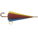 16 ribs auto wooden solid rainbow horn ring stick umbrella