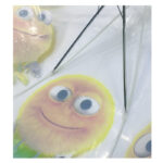 Automatic transparent PVC acrylic cartoon paper print umbrellas windproof environmental protecting EVA paper print parasol