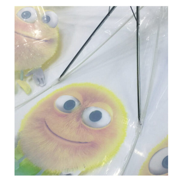 Automatic transparent PVC acrylic cartoon paper print umbrellas windproof environmental protecting EVA paper print parasol