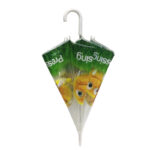 Automatic transparent PVC acrylic cartoon paper print umbrellas windproof environmental protecting EVA paper print parasol