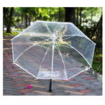 Automatic transparent PVC acrylic LED POE umbrellas 7 colour lighting windproof environmental protecting EVA battery parasol