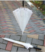 Automatic transparent PVC acrylic LED POE umbrellas 7 colour lighting windproof environmental protecting EVA battery parasol