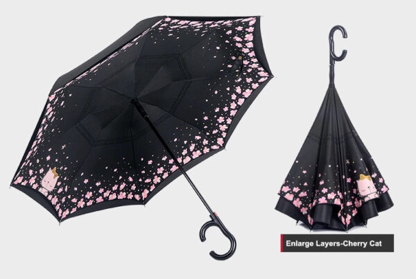 Cherry cat C handle inverted umbrella
