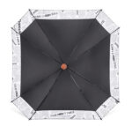 135cm dia. auto double layer border linking newspaper wood engraved logo advertising square golf umbrella
