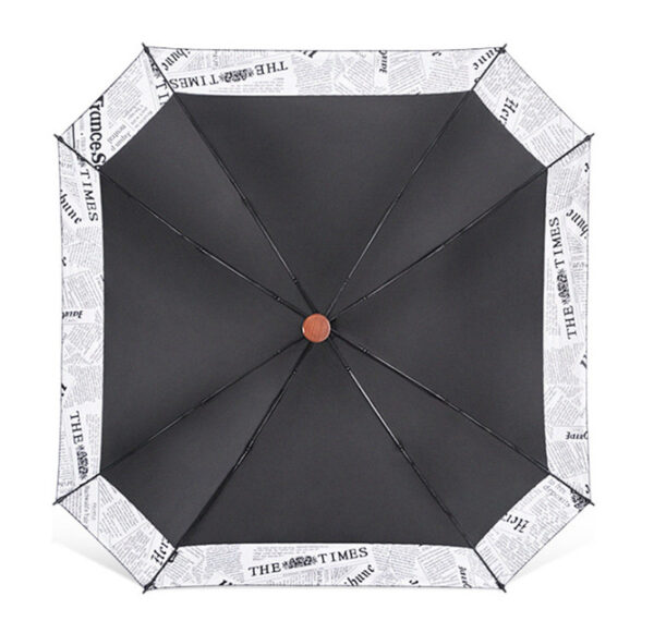 135cm dia. auto double layer border linking newspaper wood engraved logo advertising square golf umbrella