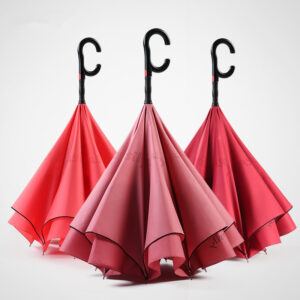 C handle inverted double layer canopy vented standing water color changing magic umbrella