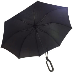 Custom 2 fold auto rain gear promotion U hook telescopic cherry premium umbrella
