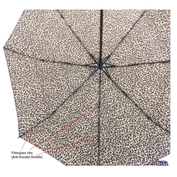 Safe Style auto open auto close anti-rust anti-thunder windproof Leopard printed promotion umbrella