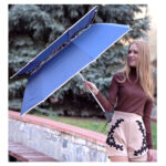 112cm visible double layer two fold auto open golf umbrella hex-angles 70T steel double bridge carbon fiberglass vented parasol