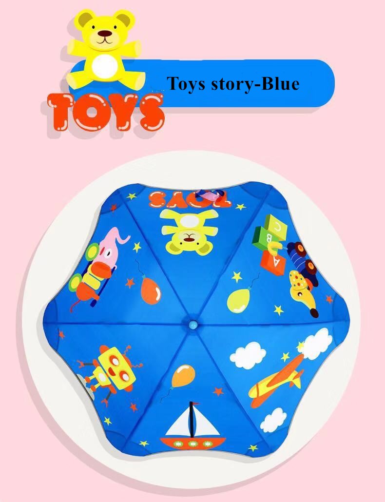 Baby animal cartoon plum blossom round rose umbrella anti-thunder windproof safe&environmental protecting children neon parasol