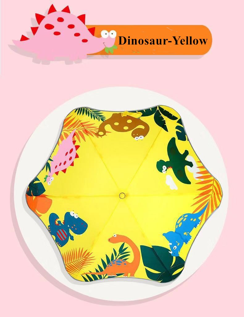 Baby animal cartoon plum blossom round rose umbrella anti-thunder windproof safe&environmental protecting children neon parasol