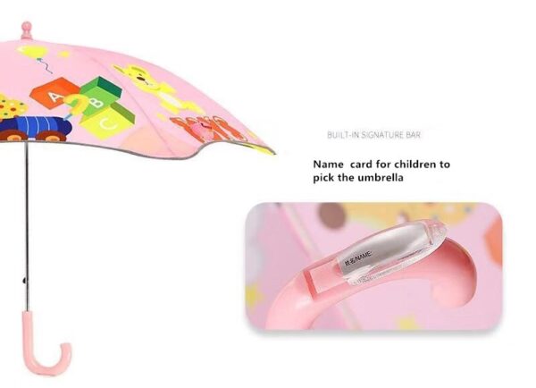 Baby animal cartoon plum blossom round rose umbrella anti-thunder windproof safe&environmental protecting children neon parasol