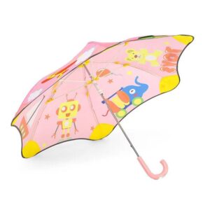 Baby animal cartoon plum blossom round rose umbrella anti-thunder windproof safe&environmental protecting children neon parasol