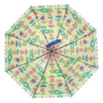 Wholesales auto open stick children environmental protection kids POE cartoon lacing umbrella