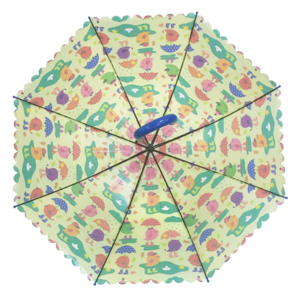 Wholesales auto open stick children environmental protection kids POE cartoon lacing umbrella