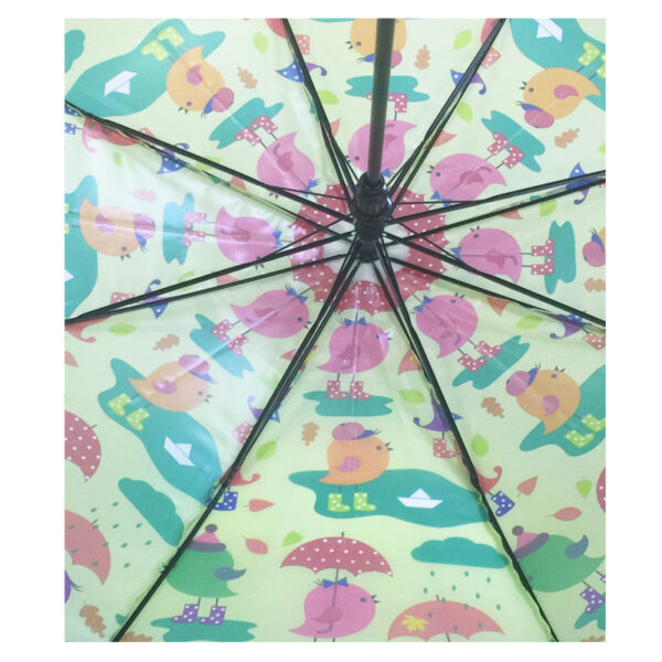 Wholesales auto open stick children environmental protection kids POE cartoon lacing umbrella