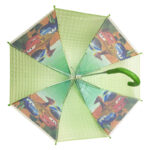 Wholesales manual open stick safe style children environmental protection kids transparent POE diamond cartoon umbrella