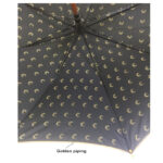 Auto open wood solid navy black color stick golden piping full print chantelle paris advertising umbrella