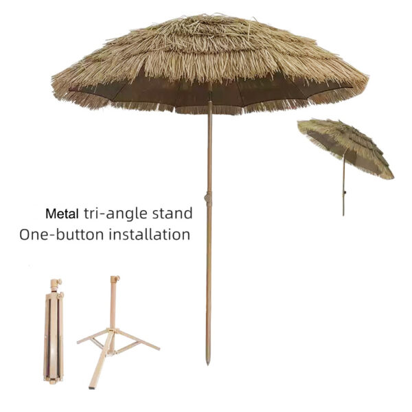 Beach Umbrella with Tilt Design Sun Protection Thatch Umbrella Outdoor Bar imitation straw Patio Hawaiian Hula for Garden Swimming Pool Backyard