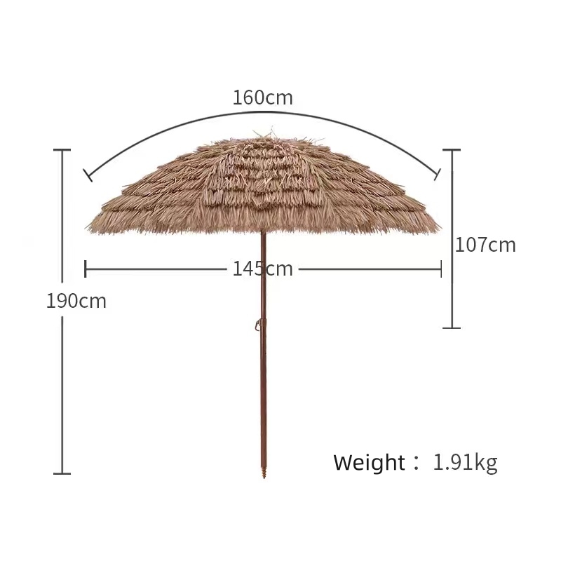 Beach Umbrella with Tilt Design Sun Protection Thatch Umbrella Outdoor Bar imitation straw Patio Hawaiian Hula for Garden Swimming Pool Backyard