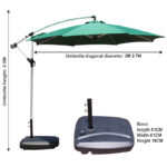 Outdoor Cantilever Offset Patio Canopy 2.7 3 M Sun Shade Garden Banana Large Fishing Umbrella Crank Handle Mechanism