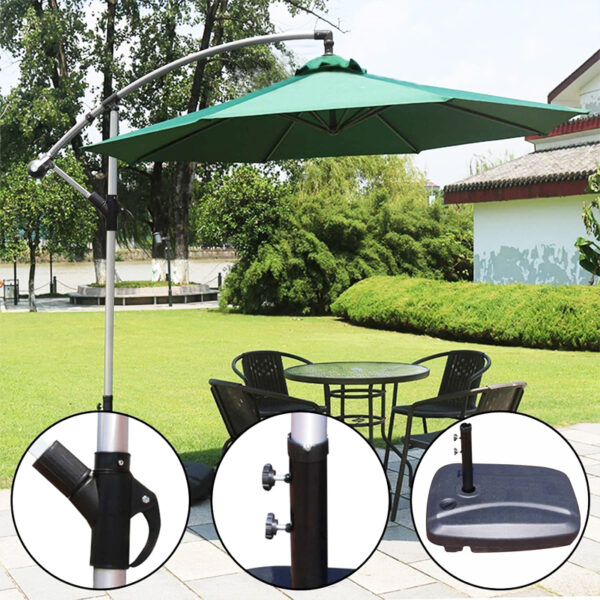 Outdoor Cantilever Offset Patio Canopy 2.7 3 M Sun Shade Garden Banana Large Fishing Umbrella Crank Handle Mechanism