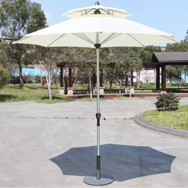 Large 2.7m 3m Aluminum Patio with Alloy Manual Crank Garden Pool BBQ Sun beach Umbrella Portable Scratches-Resistant Resort Parasol