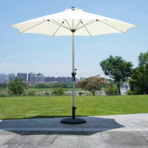 Large 2.7m 3m Aluminum Patio with Alloy Manual Crank Garden Pool BBQ Sun beach Umbrella Portable Scratches-Resistant Resort Parasol