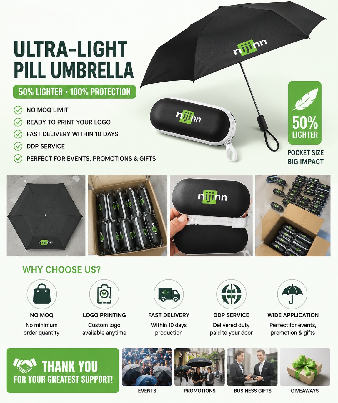 Custom Promotional Umbrella, Logo Umbrella, Promotional Umbrella Manufacturer, Ultra-Light Umbrella, OEM Umbrella, Corporate Gift Umbrella